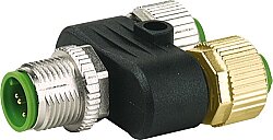 7B00-41141-0000000 T-Coupler M12 male / 2x M12 female A-cod. 5-pol. / 2x 5-pol.