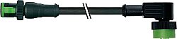 7B50-40121-6340100 MQ12 male 0° / MQ12 female 90° A-cod. PUR 4x0.34 bk UL/CSA+drag ch. 1m