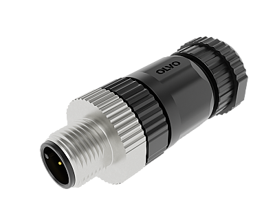 M12 8 PİN ERKEK DÜZ KONNEKTÖR OLVO - 1