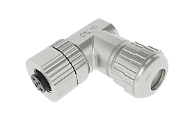 M12 12 PİN DİŞİ 90° METAL KONNEKTÖR OLVO