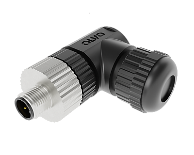 M12 12 PİN ERKEK 90° KONNEKTÖR OLVO - 1