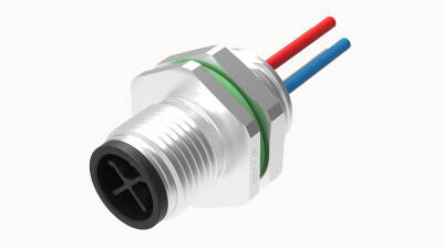 M12 S KOD 4 PİN ERKEK PANEL TİP PG9 ÖN MONTAJ 50 CM KABLOLU KONNEKTÖR OLVO - 1