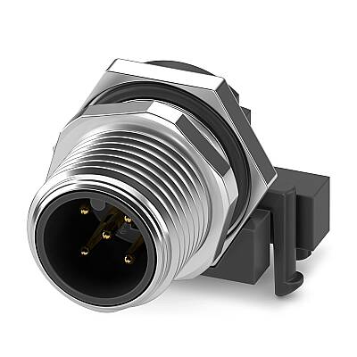SACC-DSIV-M12MS-5CON-L90 SH ST X - Cihaz geçmeli konnektörü, arkaya montaj - 1