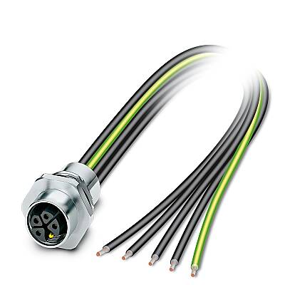SACC-E-M12FSK-4PE-M16XL/0,2 - Cihaz geçmeli konnektörü önde montaj - 1