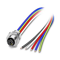 SACC-E-M12FSK-4PE-M16XL/2,0-US - Cihaz geçmeli konnektörü önde montaj