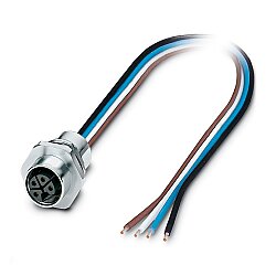SACC-E-M12FSL-4CON-M16XL/0,2 - Cihaz geçmeli konnektörü önde montaj