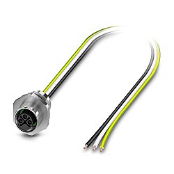 SACC-E-M12FSS-2PE-M16XL/0,5-US - Cihaz geçmeli konnektörü önde montaj
