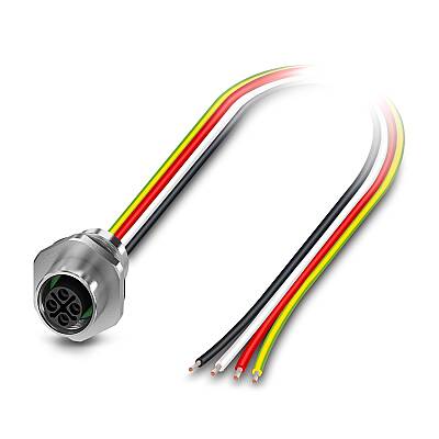 SACC-E-M12FSS-3PE-M16XL/0,5-US - Cihaz geçmeli konnektörü önde montaj - 1