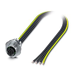 SACC-E-M12FSS-4P-M16XL/0,5 PE - Cihaz geçmeli konnektörü önde montaj