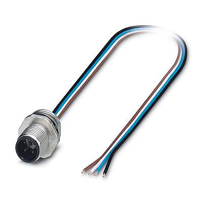 SACC-E-M12MS-4CON-PG9/0,5 PO - Cihaz geçmeli konnektörü önde montaj - 1