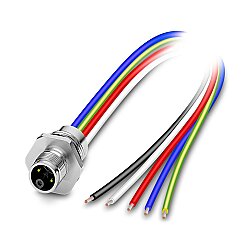 SACC-E-M12MSK-4PE-M16XL/0,5-US - Cihaz geçmeli konnektörü önde montaj