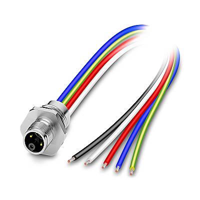 SACC-E-M12MSK-4PE-M16XL/2,0-US - Cihaz geçmeli konnektörü önde montaj - 1