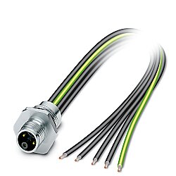 SACC-E-M12MSK4PE-M16XL/0,2-1,5 - Cihaz geçmeli konnektörü önde montaj
