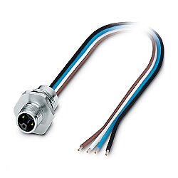 SACC-E-M12MSL-4CON-M16XL/0,2X - Cihaz geçmeli konnektörü önde montaj
