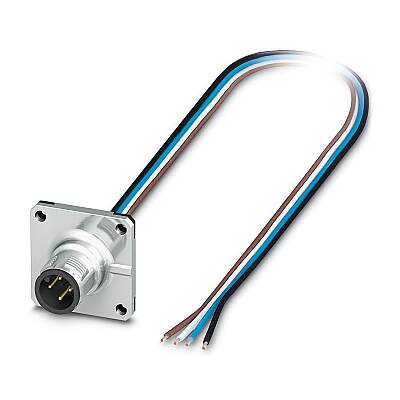 SACC-SQ-M12MS-4CON-25F/0,5 - Cihaz geçmeli konnektörü önde montaj - 1
