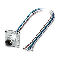SACC-SQ-M12MS-5CON-25F/0,5 - Cihaz geçmeli konnektörü önde montaj